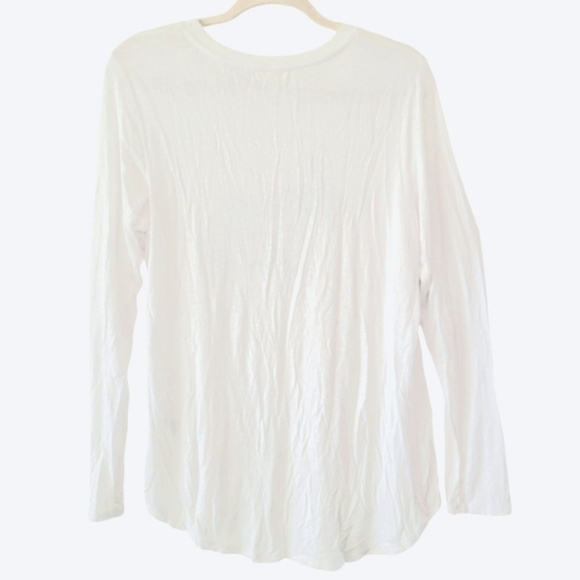 NWT SUNDRY x ANTHROPOLOGIE Always Late White Long Sleeves Roundneck Tee Shirt - Picture 2 of 6